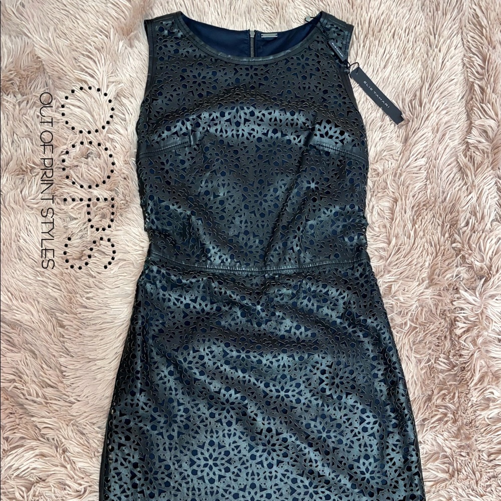 Laser Cut Leather Elie Tahari Dress